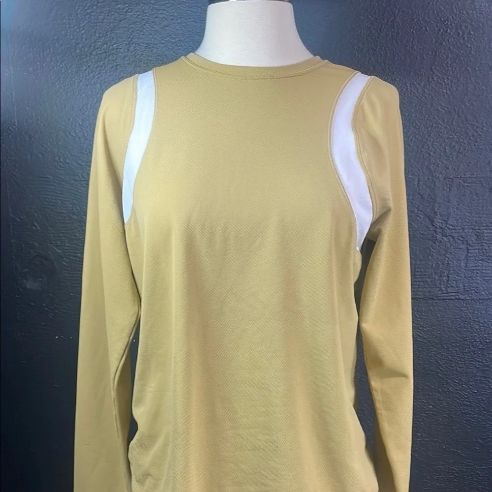 Nike Sphere Dry Long Sleeve Athletic Top Gold‎ White Women Size L